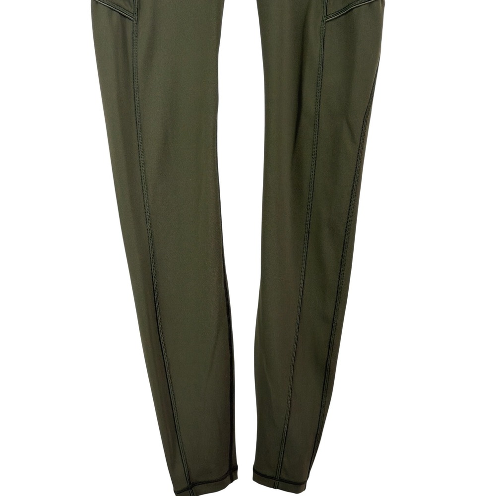 Lululemon Fast & Free High-Rise 25" Nulux Dark Olive Leggings Size 4 - Picture 9 of 16